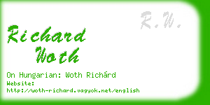 richard woth business card