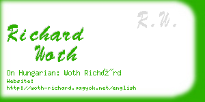 richard woth business card